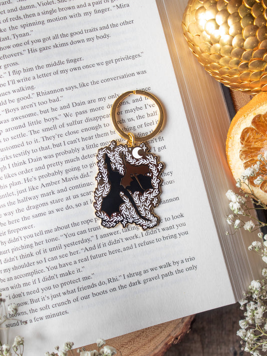 Dragon Bonded Pair Keychain | Hard Enamel Fantasy Fan Art - Spinsterly Co