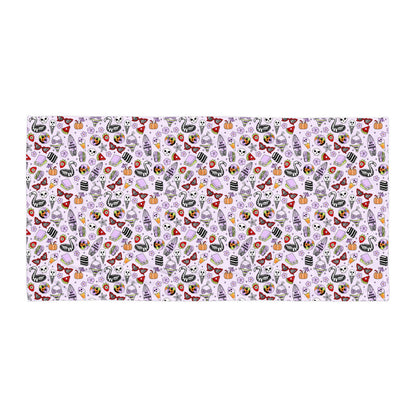 Summerween Beach Towel | Kawaii Goth Lavender Print - Spinsterly Co