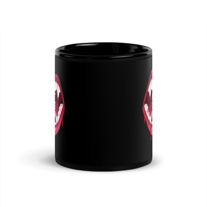 Eat the Rich Vampire Fangs Black Glossy Mug | Funny Activist Anti-Capitalist Gift - Spinsterly Co