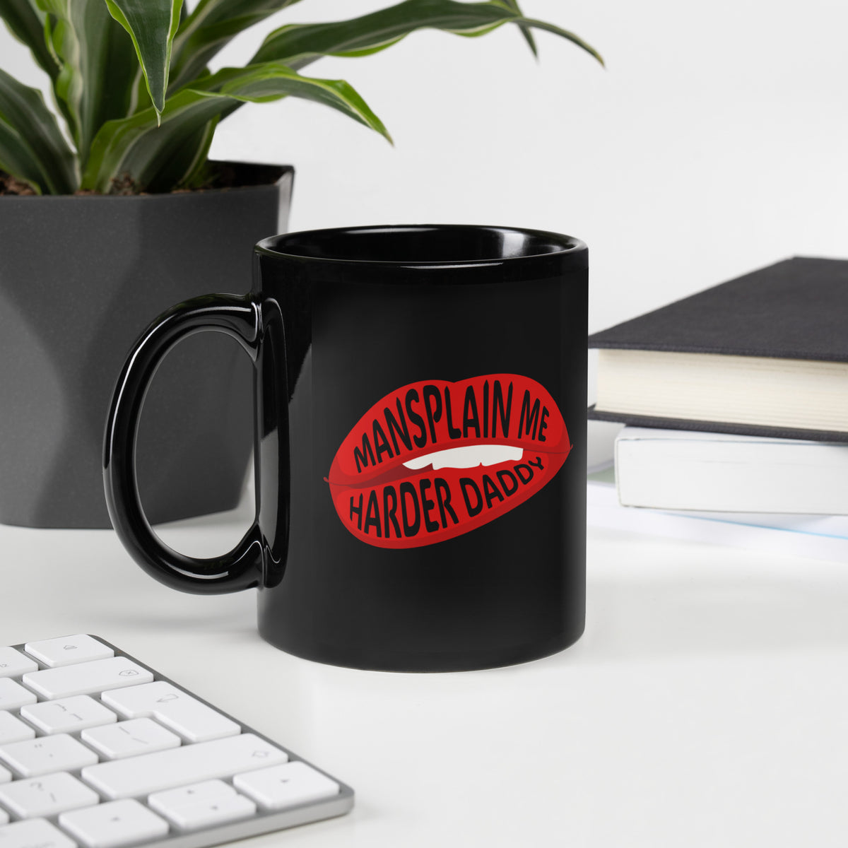 Mansplain Me Harder Daddy — Lip Bite Statement Mug | Sexy and Funny Feminist Gift - Spinsterly Co