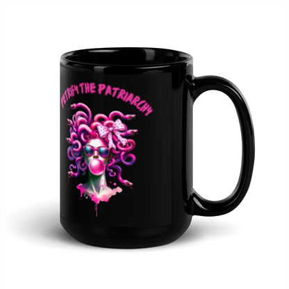 Petrify the Patriarchy Hot Pink Medusa Black Glossy Mug | Feminist Witchy Gift - Spinsterly Co