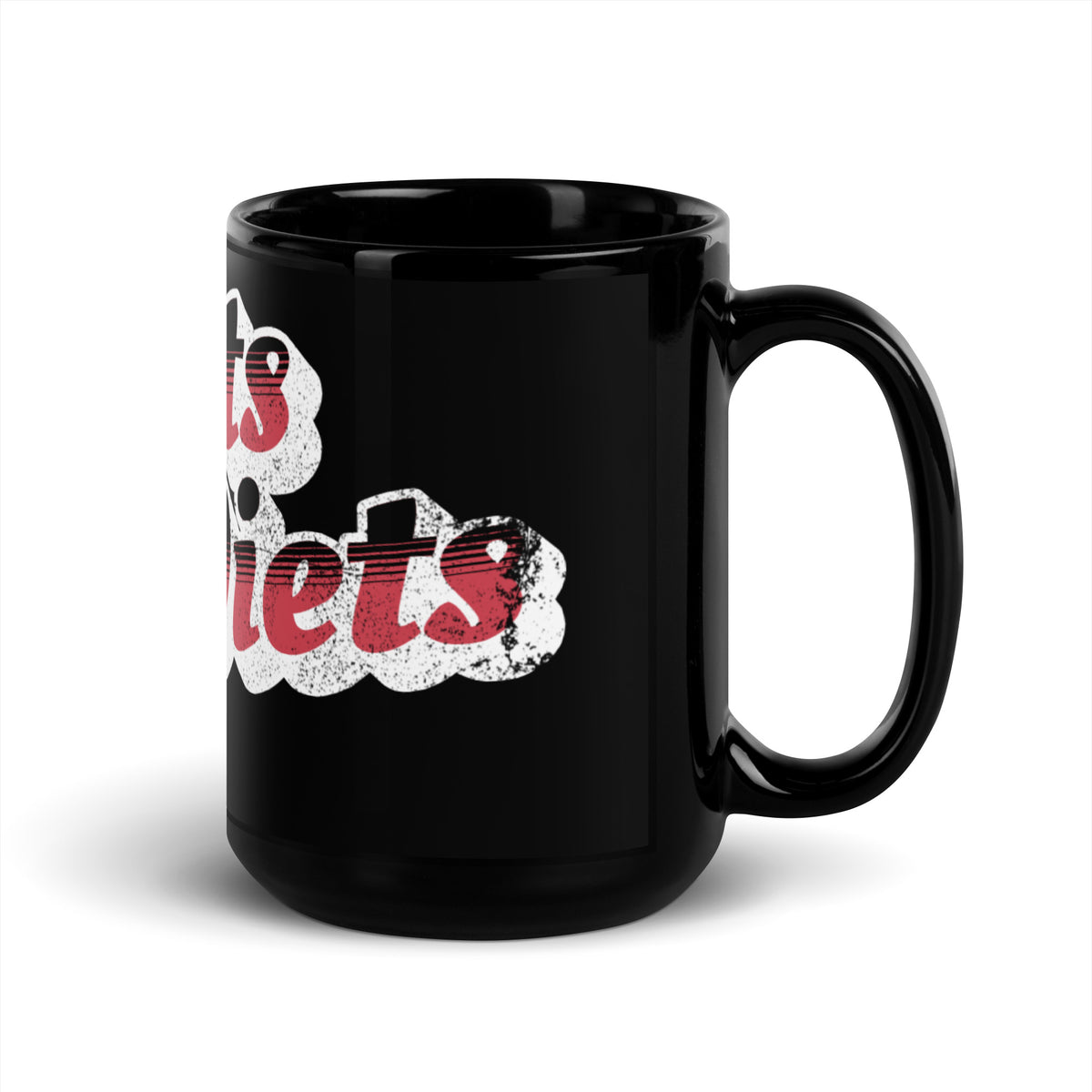 Riots Not Diets Distressed Retro Script Black Glossy Mug | Feminist Body Positive Gift - Spinsterly Co