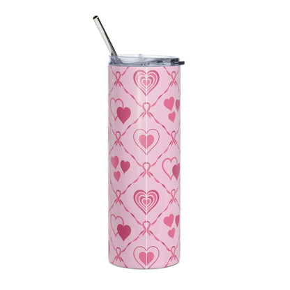 Breast Cancer Awareness Tumbler with Stainless Steel Straw | 20 oz Pink Ribbon Gift - Spinsterly Co