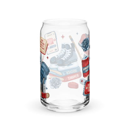 Queer Hockey Romance Bookish Glass Can Tumbler | Queer Sports Romance Reader Gift - Spinsterly Co