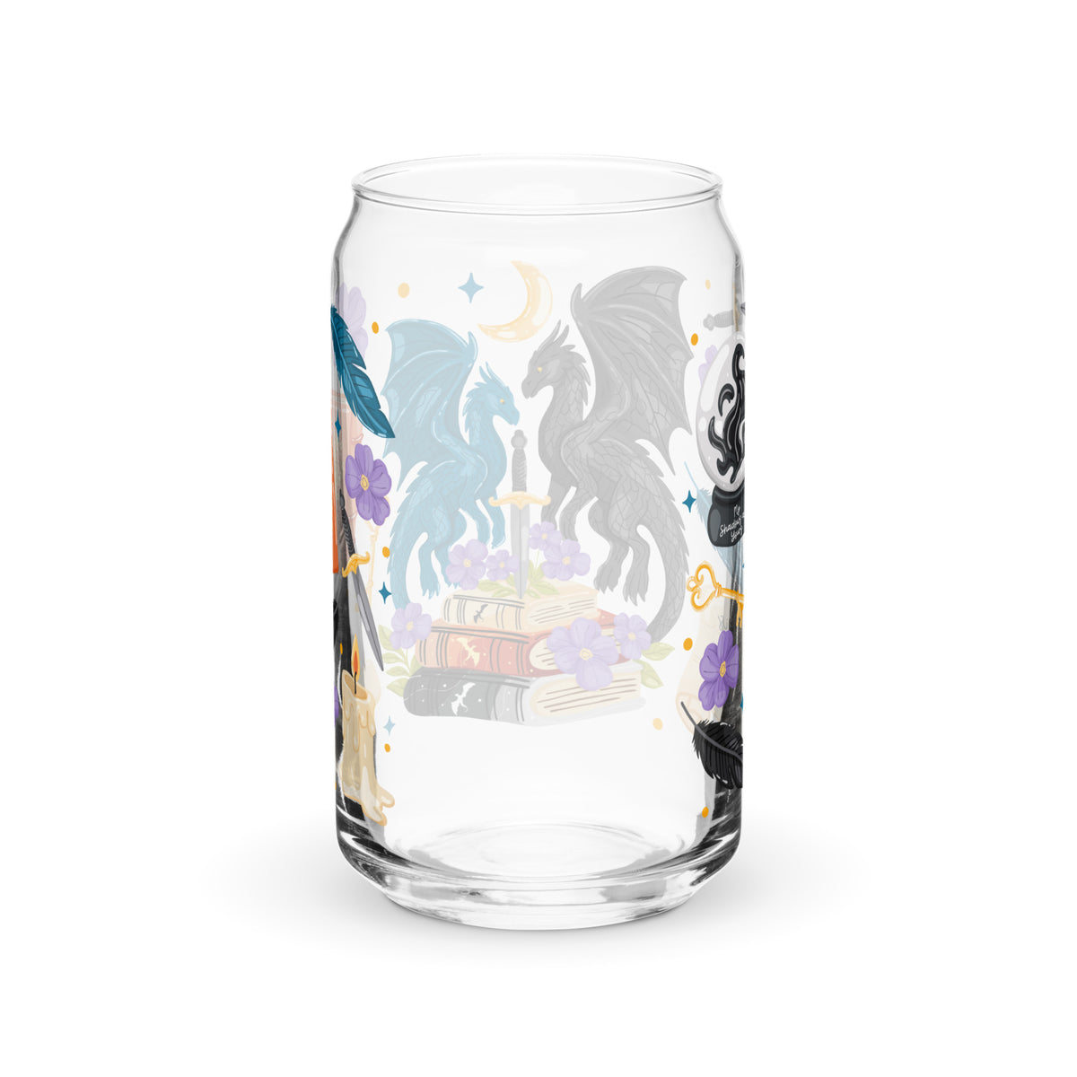 Dragon Romantasy Bookish Glass Can Tumbler — Fantasy Reader Gift - Spinsterly Co