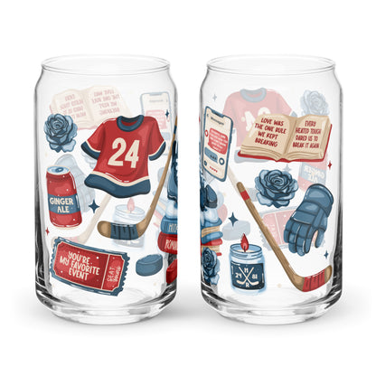 Queer Hockey Romance Bookish Glass Can Tumbler | Queer Sports Romance Reader Gift - Spinsterly Co