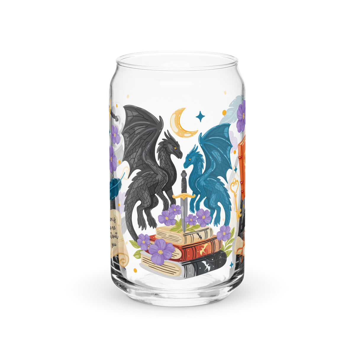 Dragon Romantasy Bookish Glass Can Tumbler — Fantasy Reader Gift - Spinsterly Co