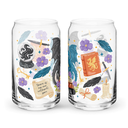 Dragon Romantasy Bookish Glass Can Tumbler — Fantasy Reader Gift - Spinsterly Co