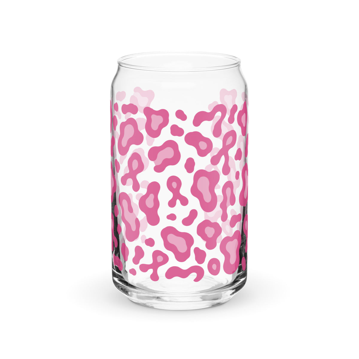 Pink Leopard Print Can-Shaped Glass | Breast Cancer Awareness Month - Spinsterly Co