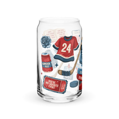 Queer Hockey Romance Bookish Glass Can Tumbler | Queer Sports Romance Reader Gift - Spinsterly Co