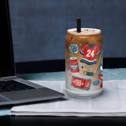 Queer Hockey Romance Bookish Glass Can Tumbler | Queer Sports Romance Reader Gift - Spinsterly Co