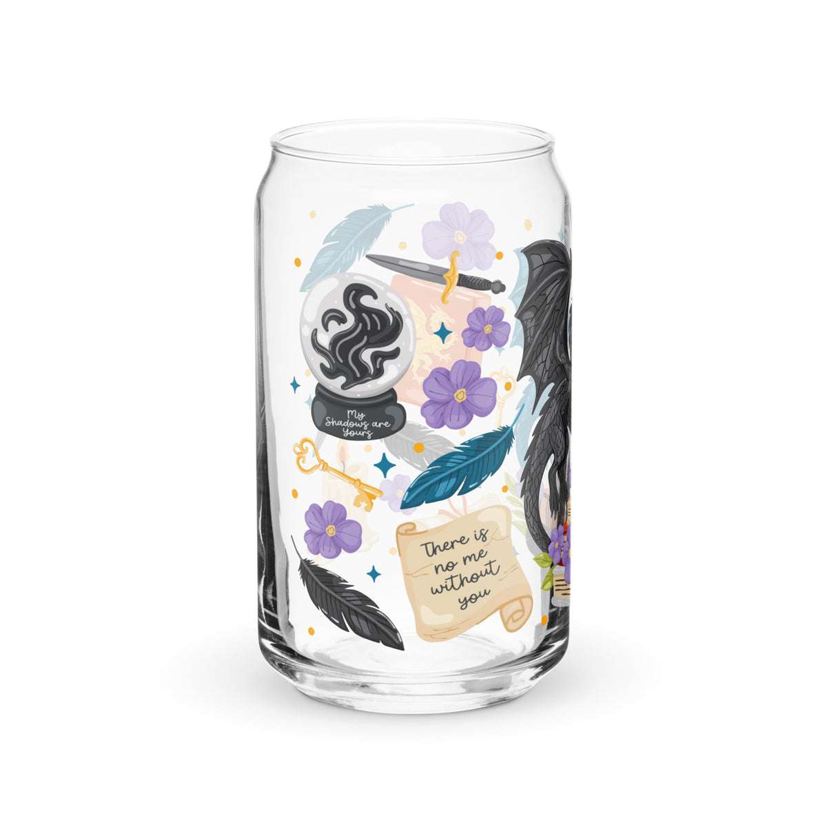 Dragon Romantasy Bookish Glass Can Tumbler — Fantasy Reader Gift - Spinsterly Co