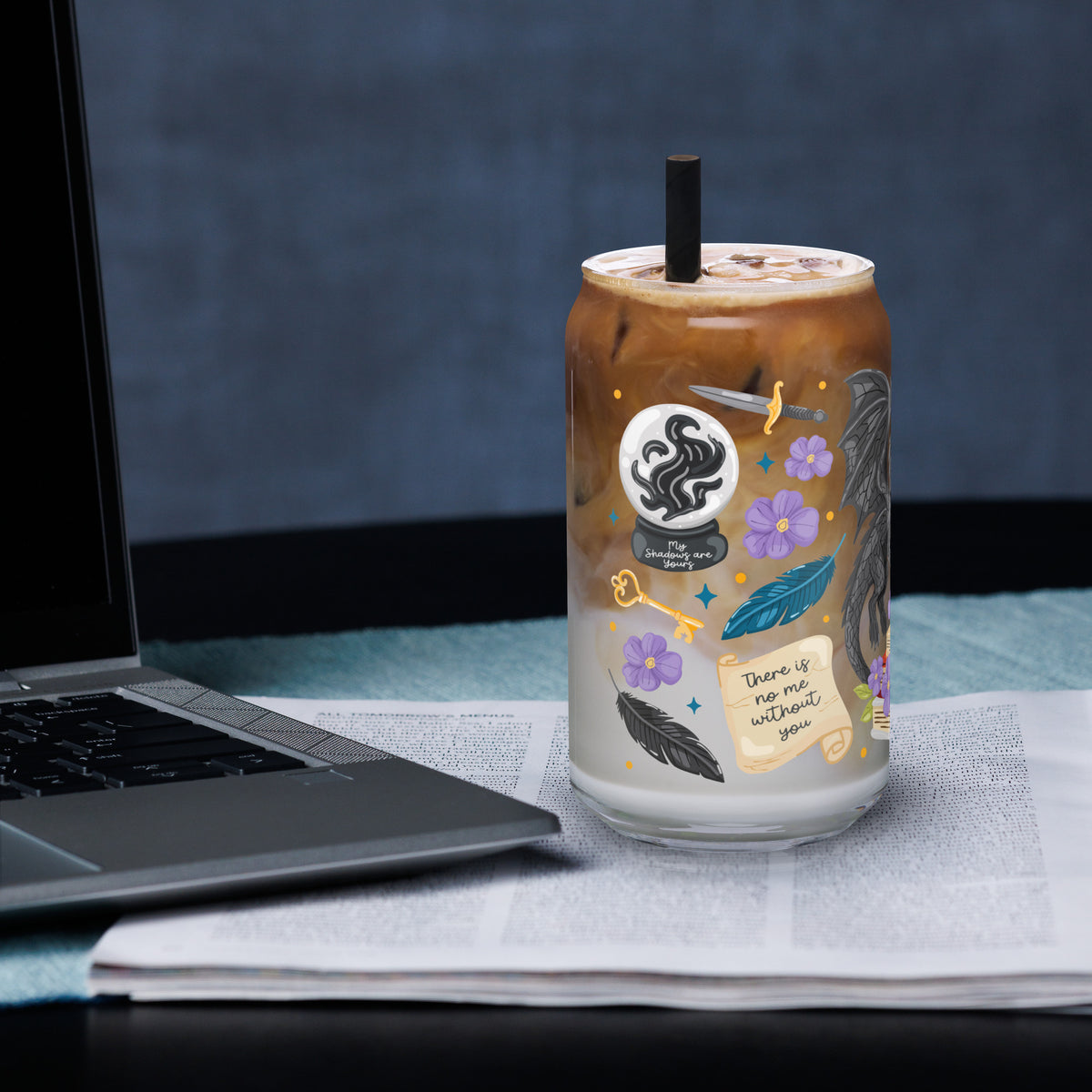 Dragon Romantasy Bookish Glass Can Tumbler — Fantasy Reader Gift - Spinsterly Co