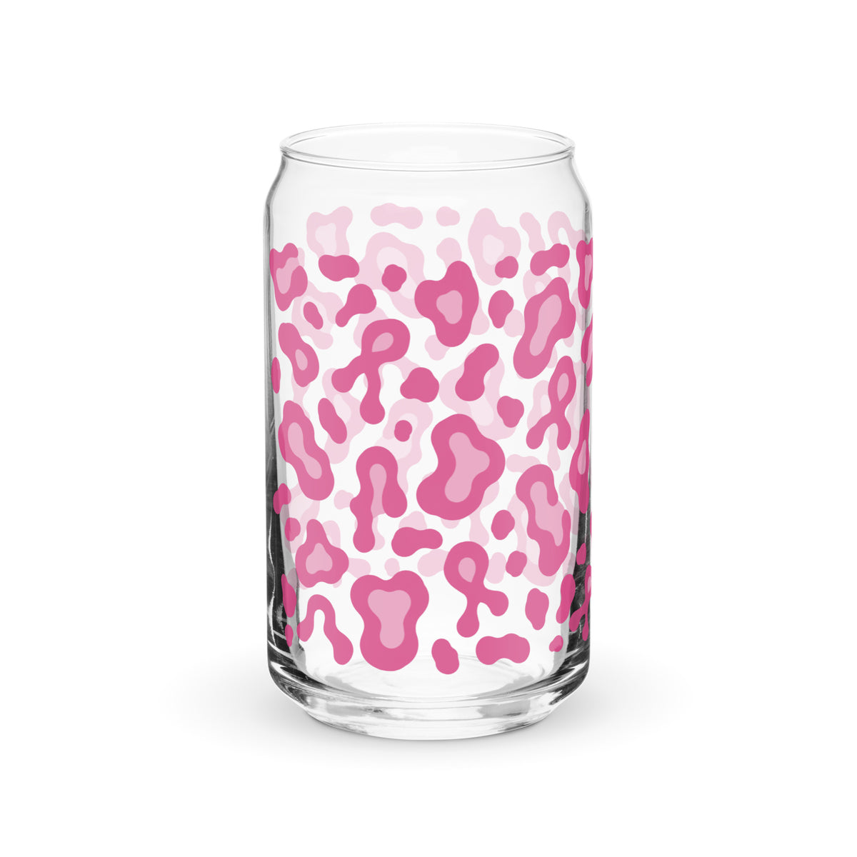 Pink Leopard Print Can-Shaped Glass | Breast Cancer Awareness Month - Spinsterly Co