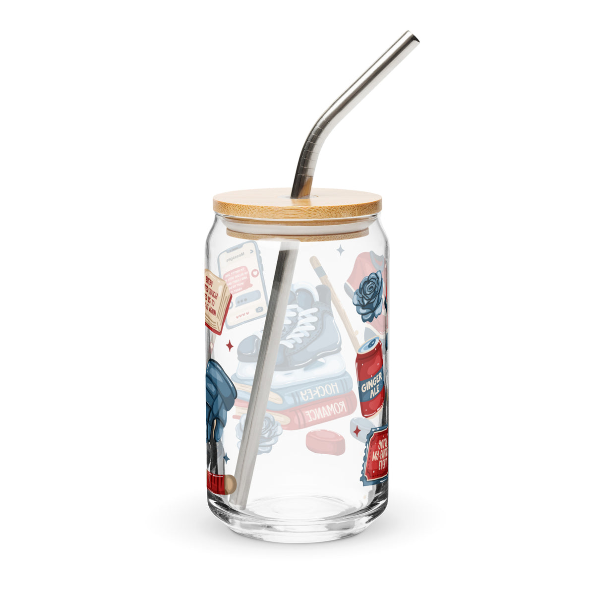 Queer Hockey Romance Bookish Glass Can Tumbler | Queer Sports Romance Reader Gift - Spinsterly Co