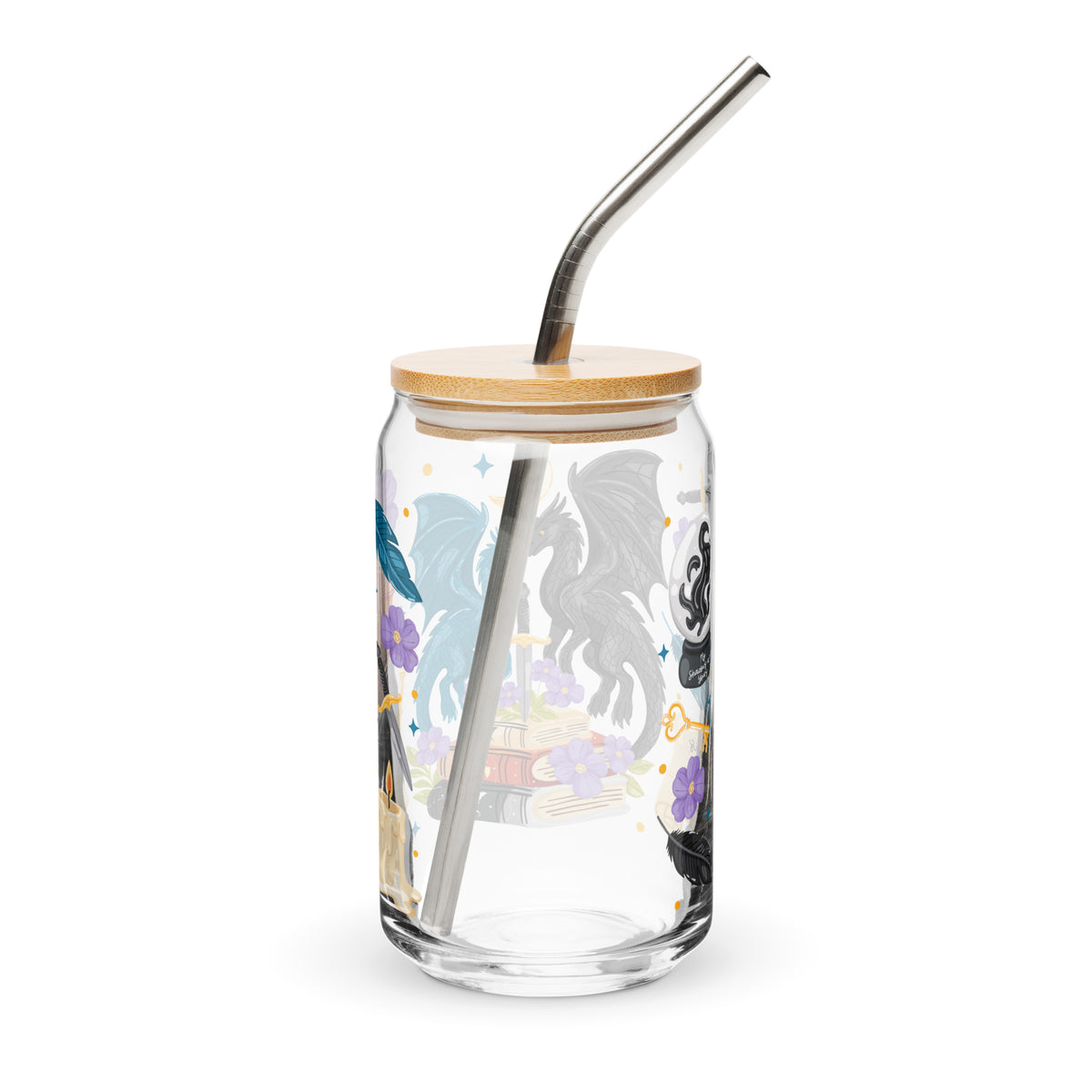Dragon Romantasy Bookish Glass Can Tumbler — Fantasy Reader Gift - Spinsterly Co