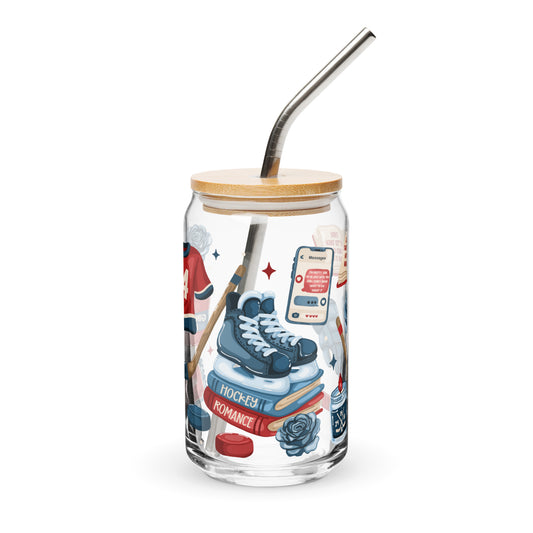 Queer Hockey Romance Bookish Glass Can Tumbler | Queer Sports Romance Reader Gift - Spinsterly Co