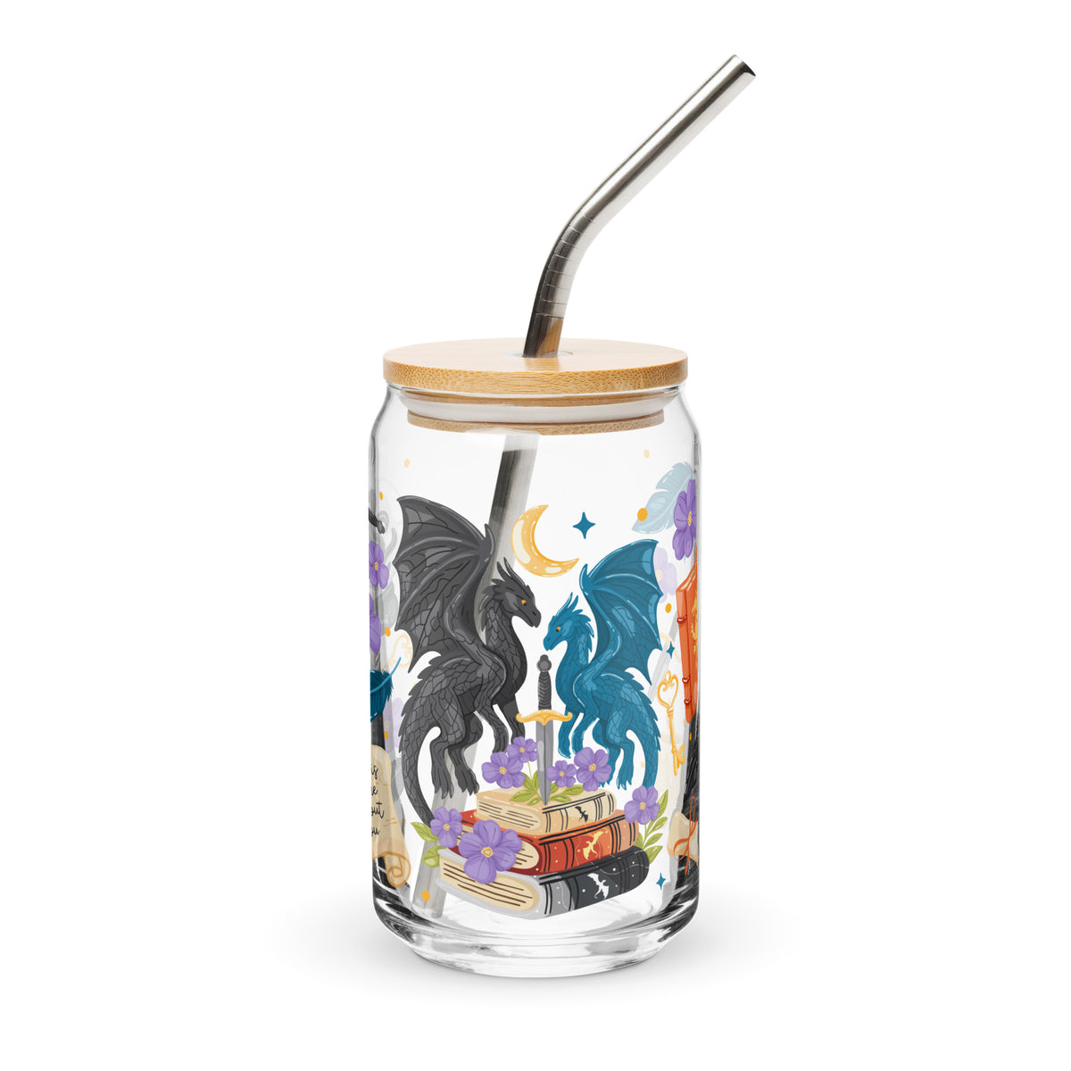 Dragon Romantasy Bookish Glass Can Tumbler — Fantasy Reader Gift - Spinsterly Co