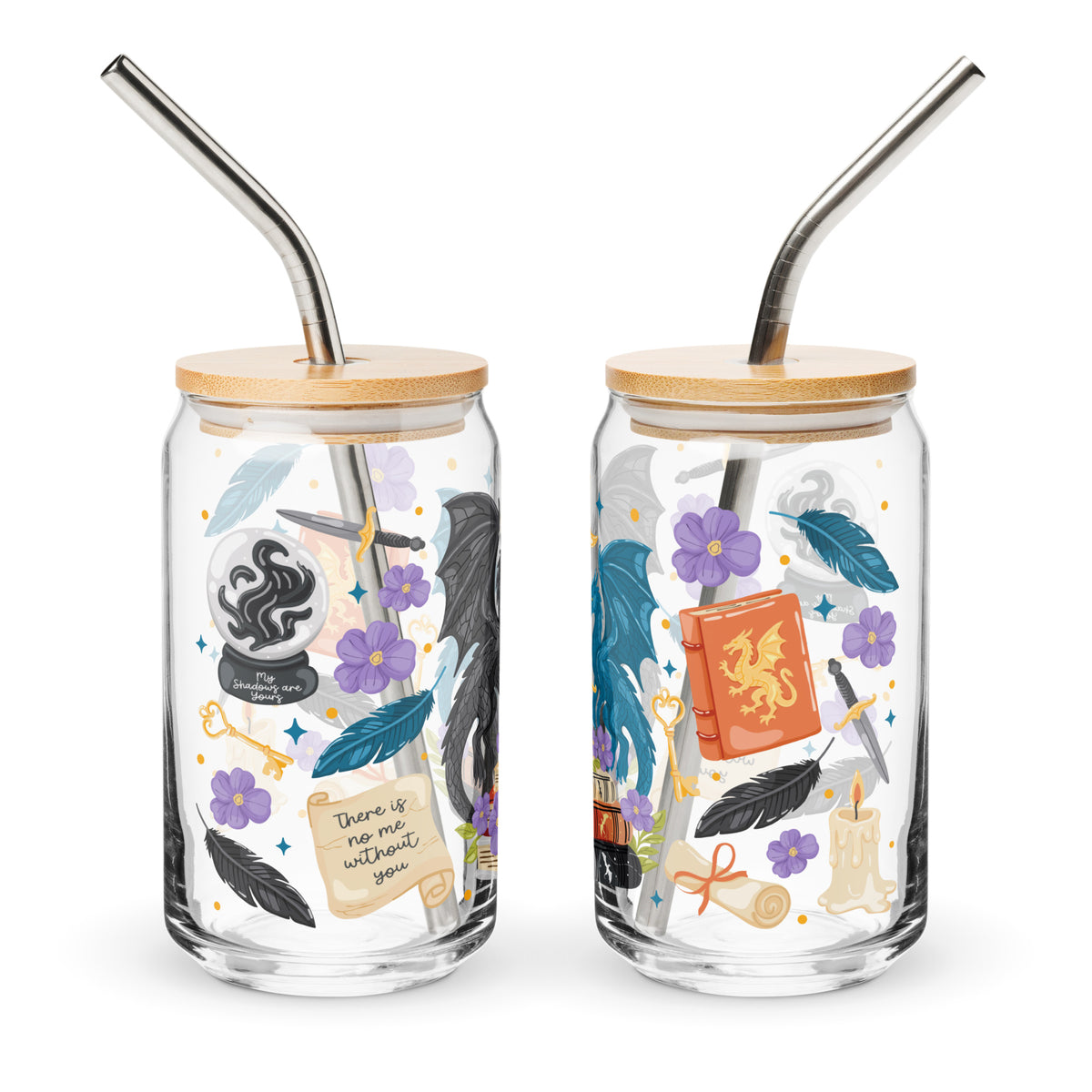 Dragon Romantasy Bookish Glass Can Tumbler — Fantasy Reader Gift - Spinsterly Co