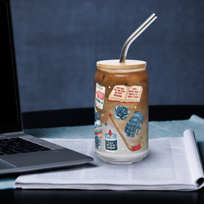 Queer Hockey Romance Bookish Glass Can Tumbler | Queer Sports Romance Reader Gift - Spinsterly Co