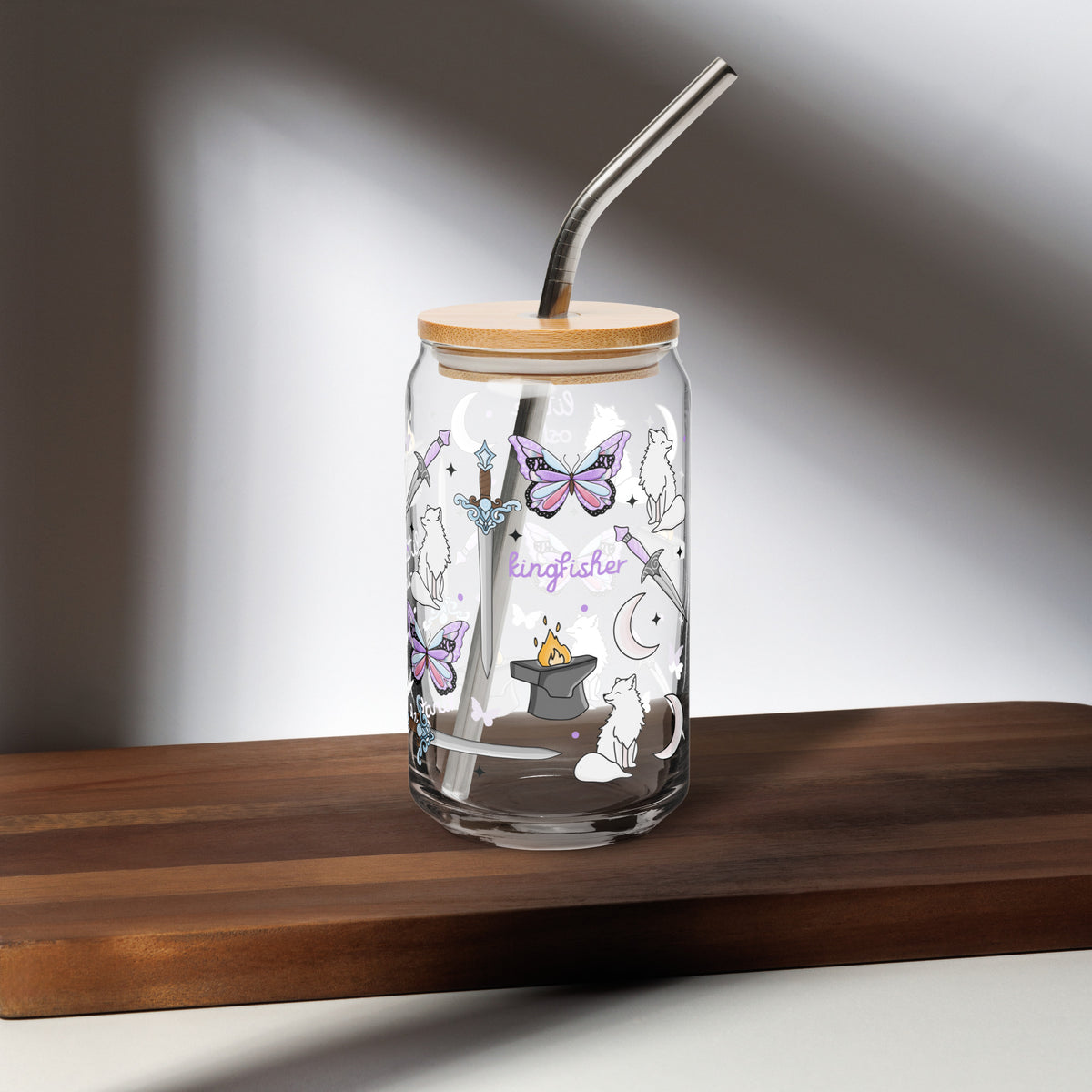 Dark Romantasy Bookish Glass Can Tumbler | Fantasy Reader Gift - Spinsterly Co