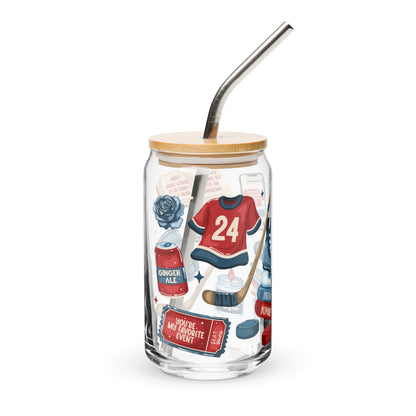 Queer Hockey Romance Bookish Glass Can Tumbler | Queer Sports Romance Reader Gift - Spinsterly Co