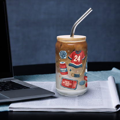 Queer Hockey Romance Bookish Glass Can Tumbler | Queer Sports Romance Reader Gift - Spinsterly Co