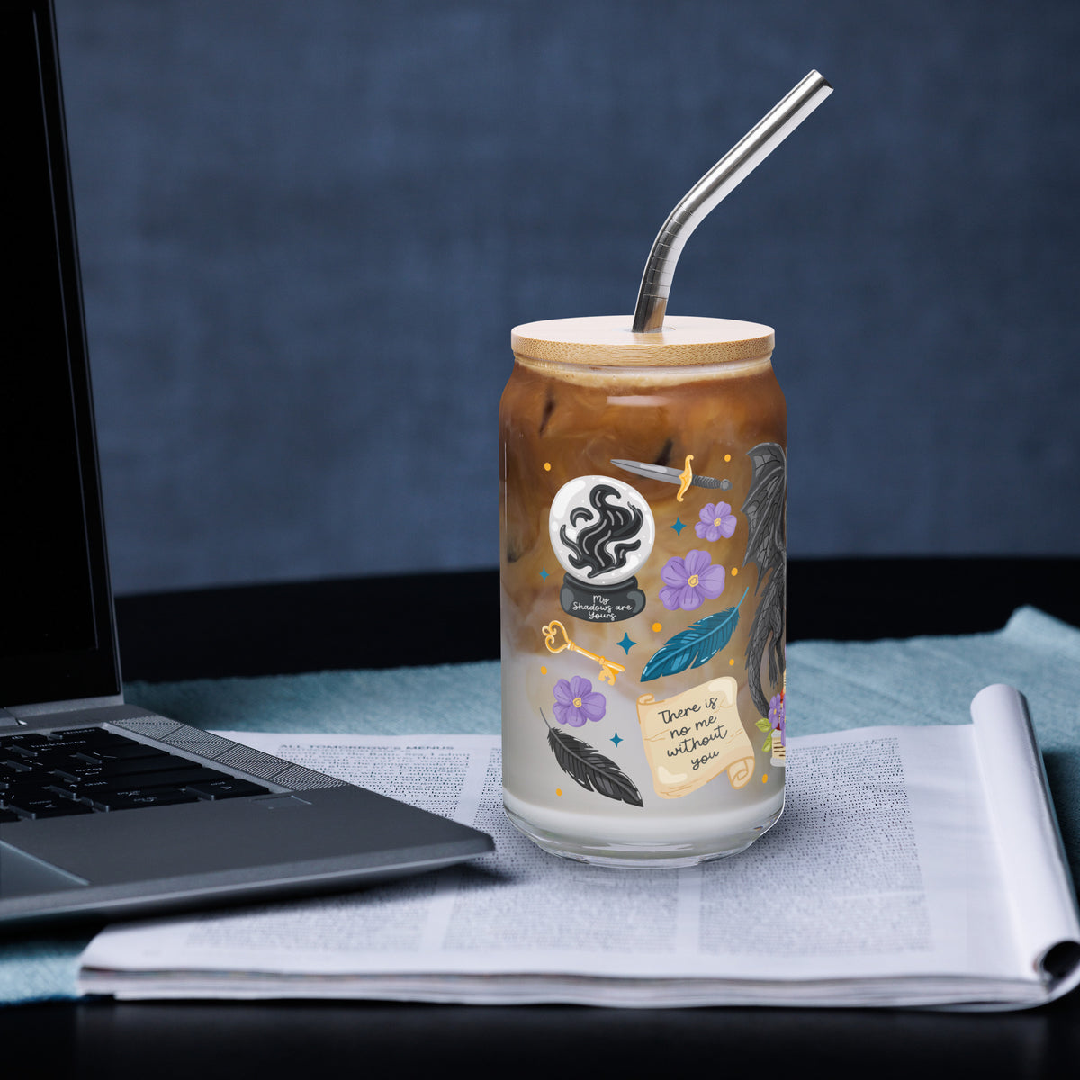 Dragon Romantasy Bookish Glass Can Tumbler — Fantasy Reader Gift - Spinsterly Co