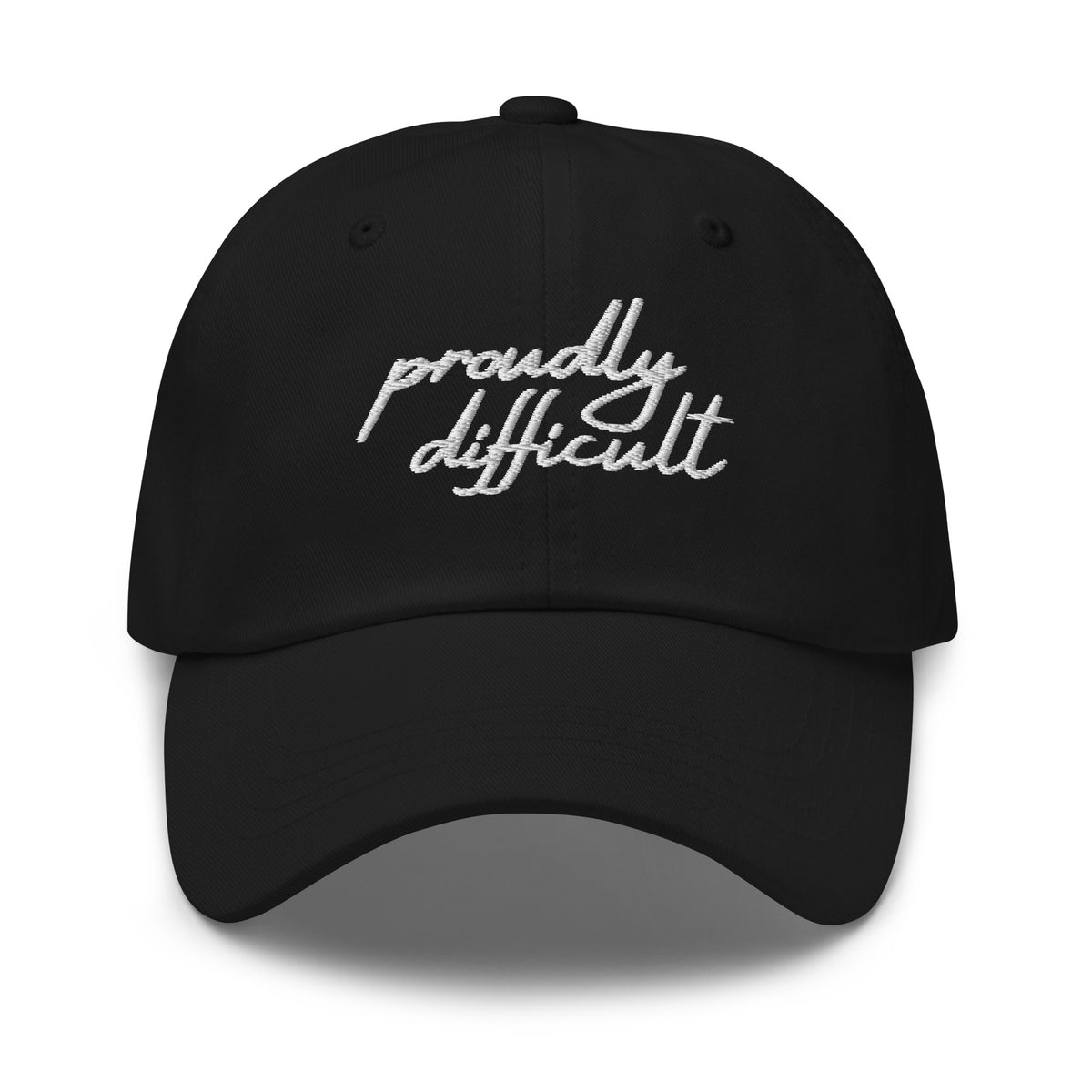 Proudly Difficult Dad Hat | Feminist Embroidered Baseball Cap - Spinsterly Co