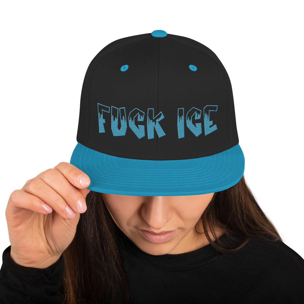Fuck ICE Embroidered Snapback Hat | Anti-ICE Political Statement Cap - Spinsterly Co