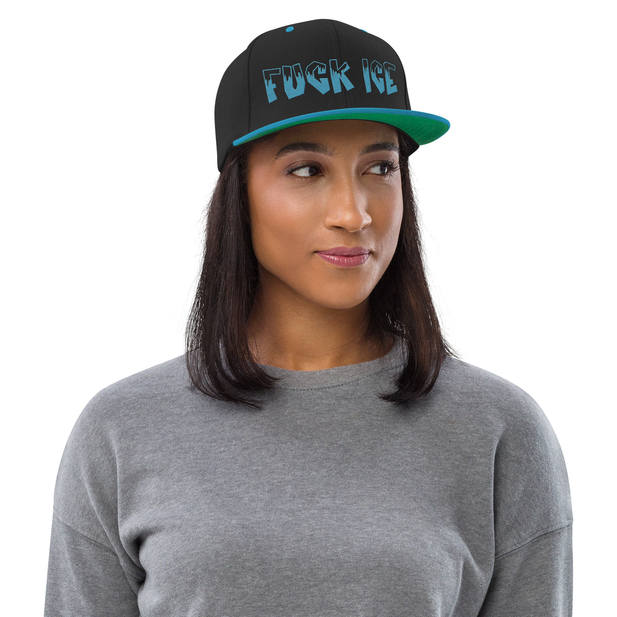 Fuck ICE Embroidered Snapback Hat | Anti-ICE Political Statement Cap - Spinsterly Co
