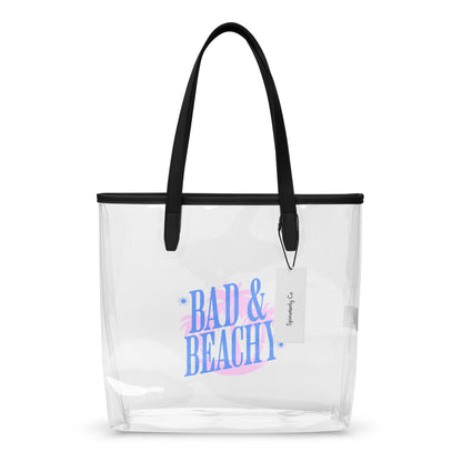 Bad & Beachy Clear Tote Bag | Stadium-Approved Waterproof Beach Bag - Spinsterly Co