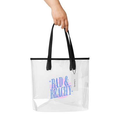 Bad & Beachy Clear Tote Bag | Stadium-Approved Waterproof Beach Bag - Spinsterly Co