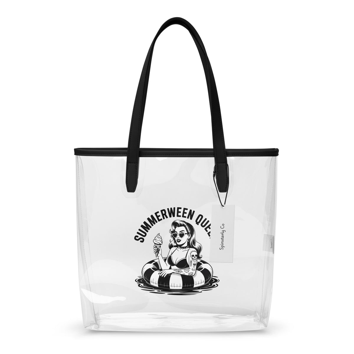 Summerween Queen Clear Tote Bag — Stadium-Approved Spooky Summer Bag - Spinsterly Co
