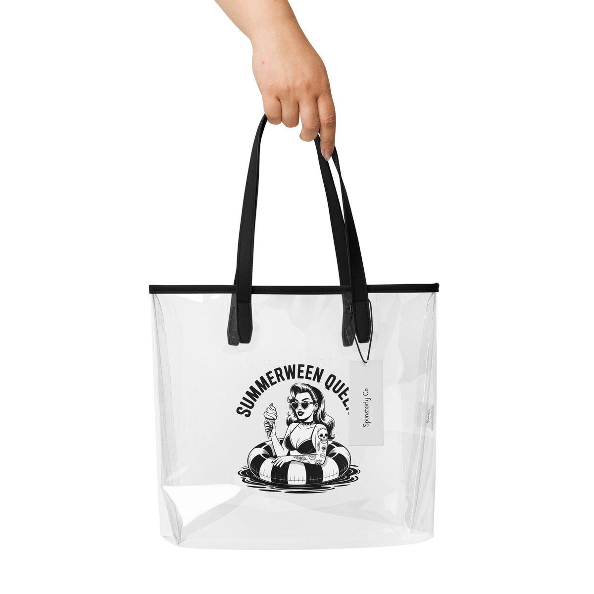 Summerween Queen Clear Tote Bag — Stadium-Approved Spooky Summer Bag - Spinsterly Co
