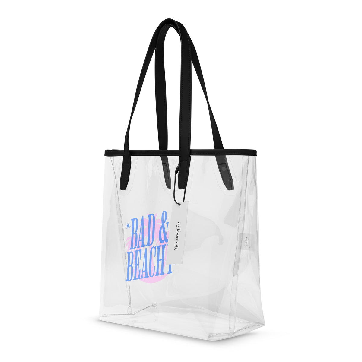 Bad & Beachy Clear Tote Bag | Stadium-Approved Waterproof Beach Bag - Spinsterly Co