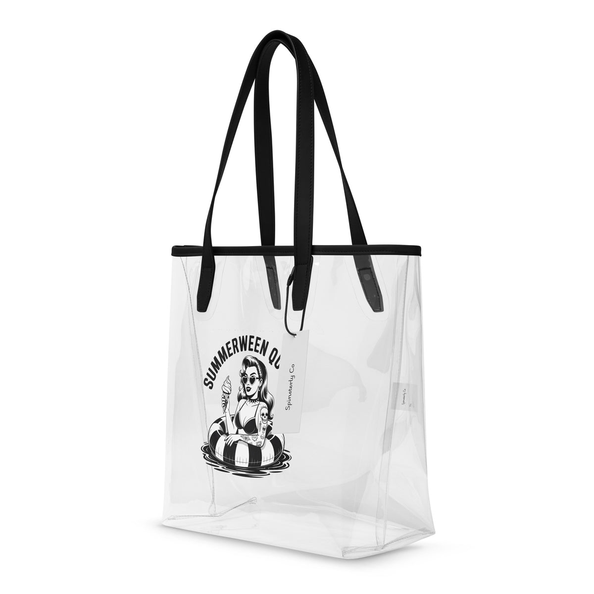 Summerween Queen Clear Tote Bag — Stadium-Approved Spooky Summer Bag - Spinsterly Co