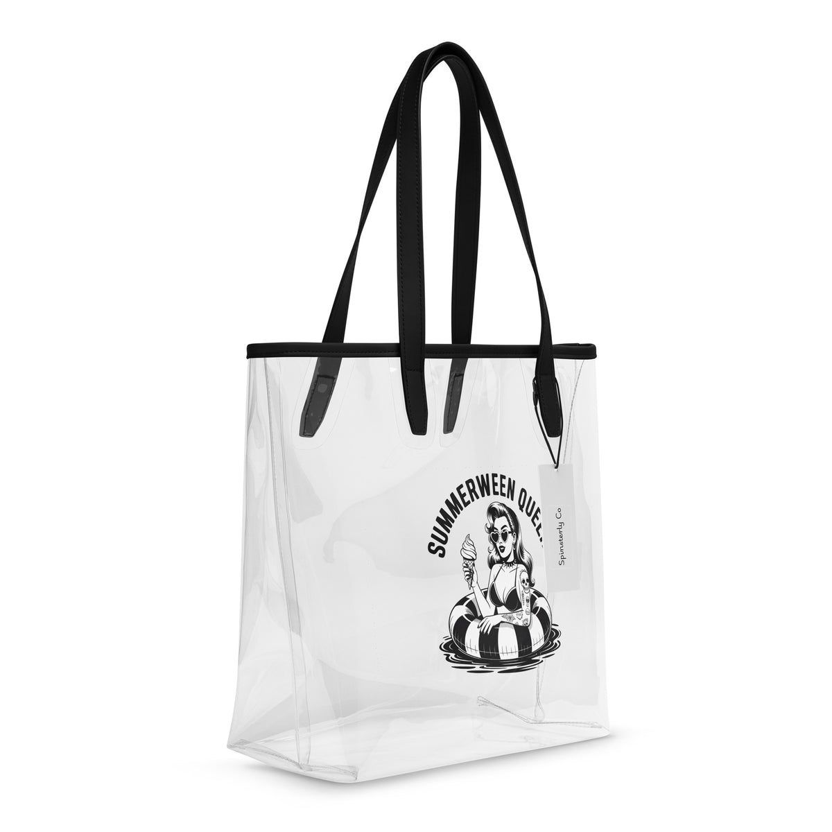 Summerween Queen Clear Tote Bag — Stadium-Approved Spooky Summer Bag - Spinsterly Co