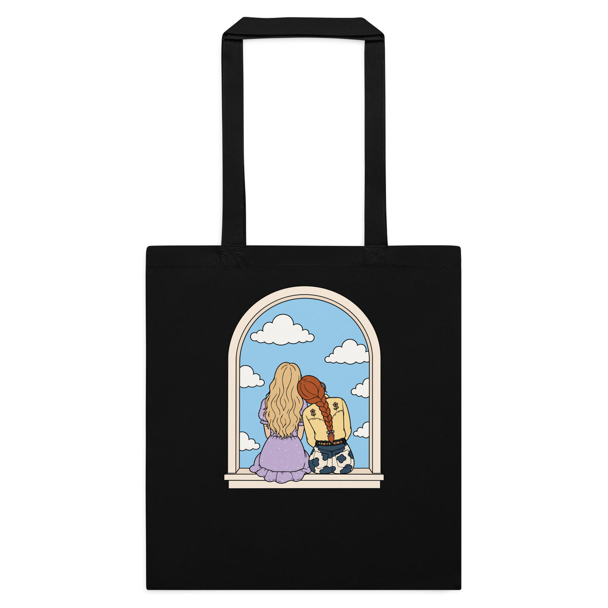 Windowsill Friends Cotton Tote Bag — Whimsical Friendship Illustration - Spinsterly Co
