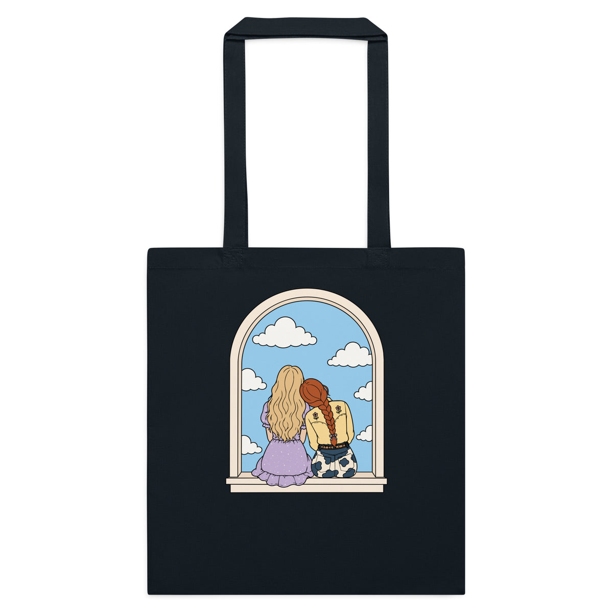 Windowsill Friends Cotton Tote Bag — Whimsical Friendship Illustration - Spinsterly Co