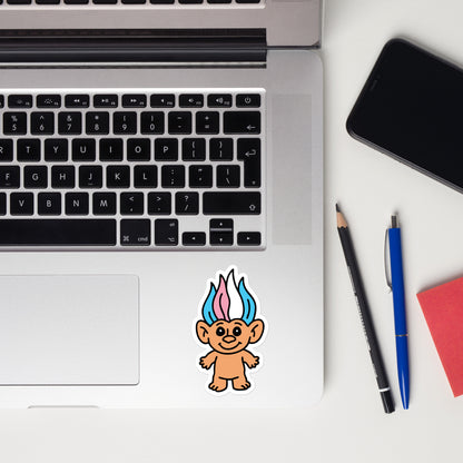 90s Pride Troll Doll Sticker | Die-Cut Vinyl Sticker - Spinsterly Co