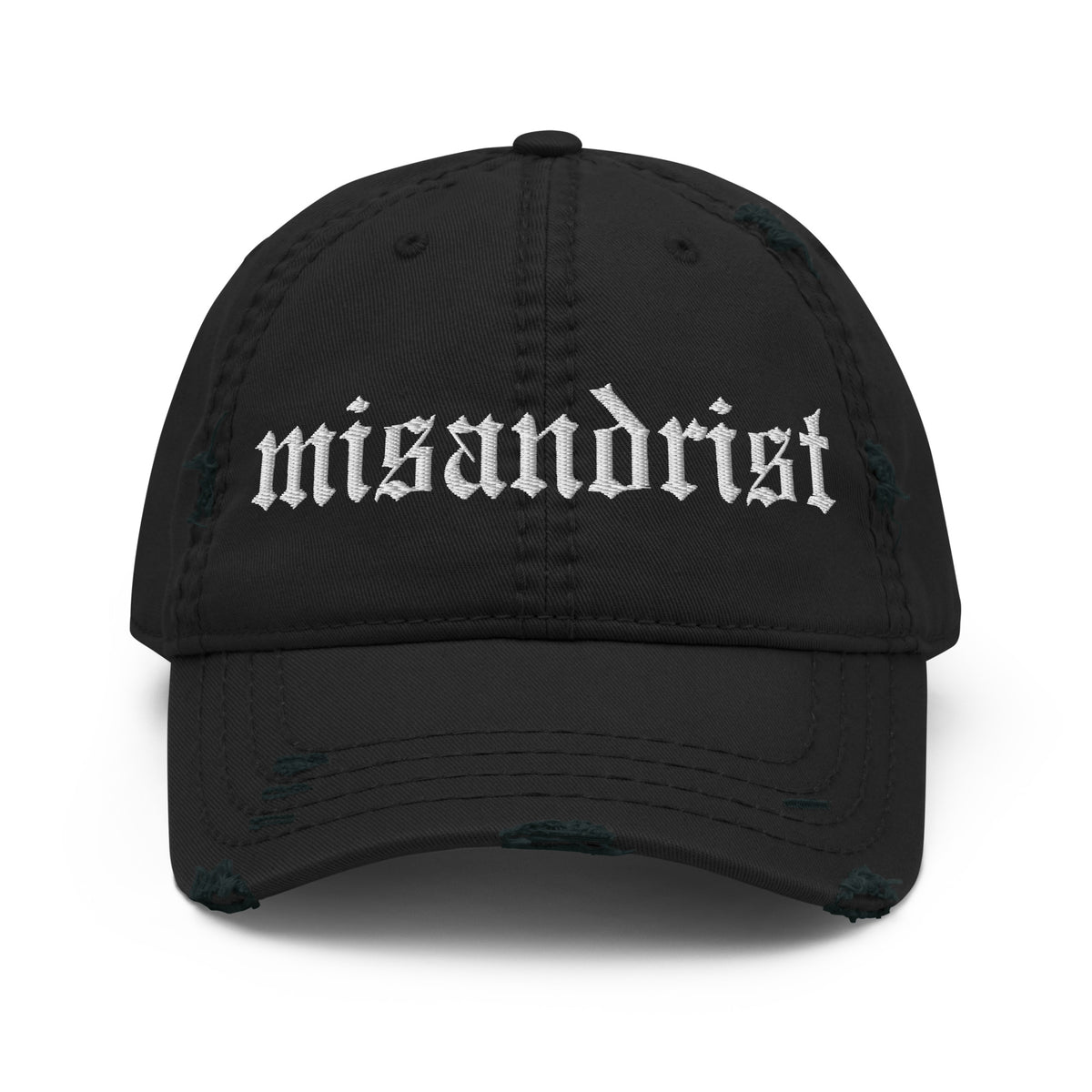 Misandrist Distressed Dad Hat | Feminist Gothic Embroidered Baseball Cap - Spinsterly Co
