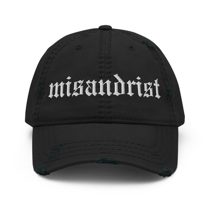 Misandrist Distressed Dad Hat | Feminist Gothic Embroidered Baseball Cap - Spinsterly Co