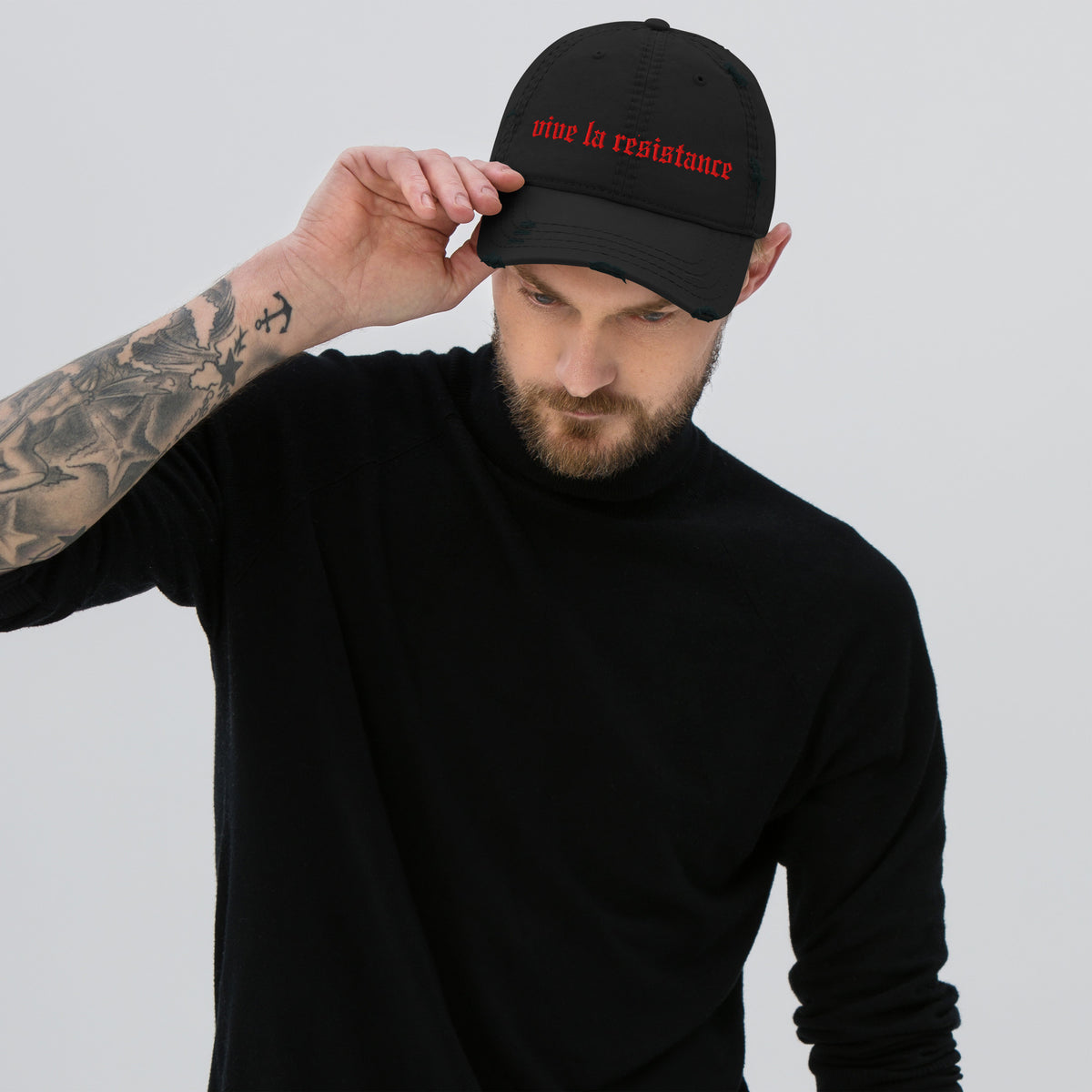 Vive La Resistance Distressed Dad Hat | Gothic Embroidered Political Cap - Spinsterly Co