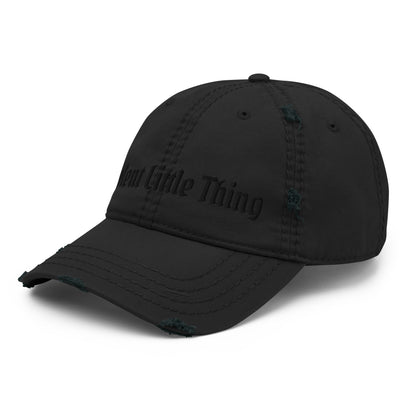 Violent Little Thing Distressed Dad Hat | Tonal Black Embroidered Cap - Spinsterly Co