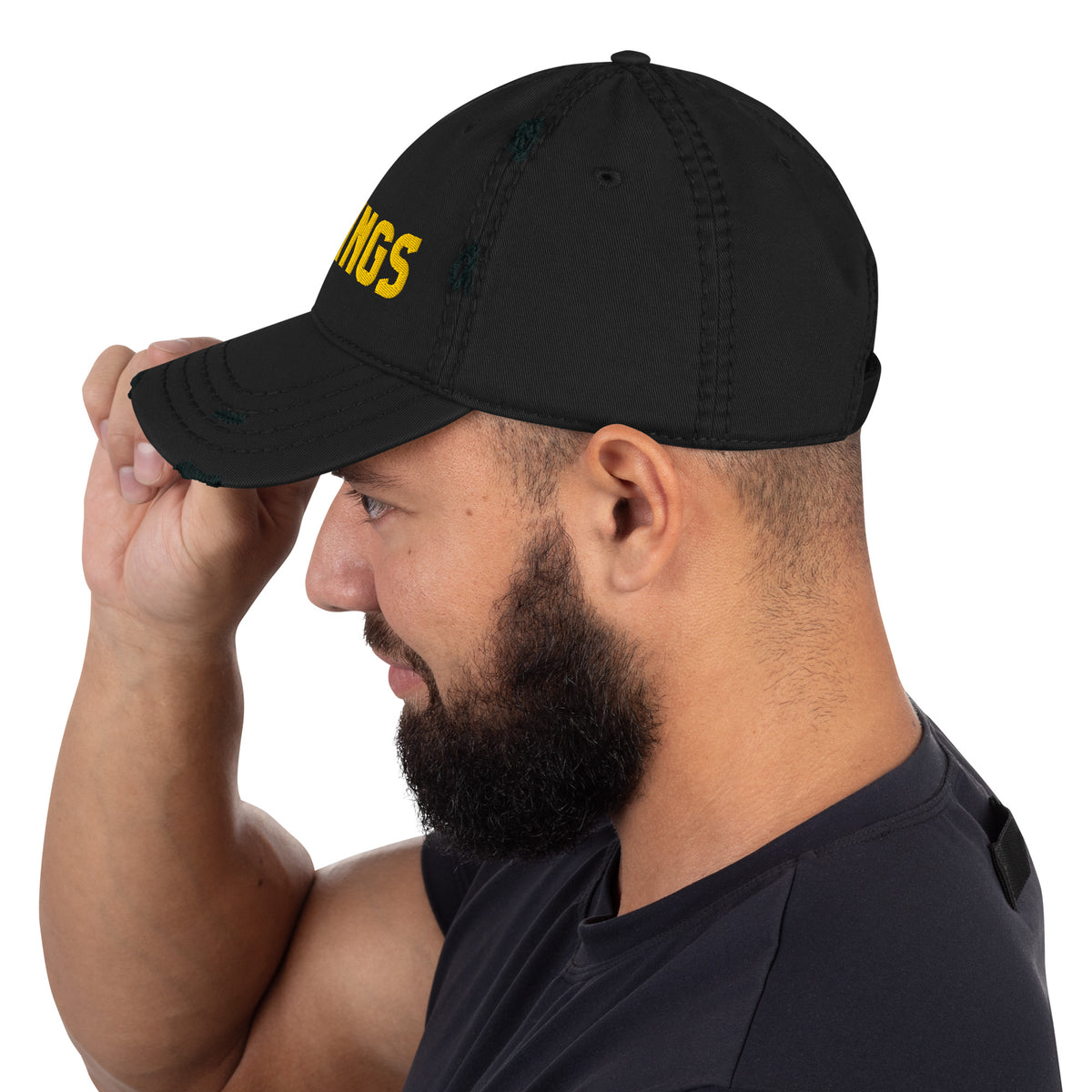 No Kings Distressed Dad Hat | Bold Gold Embroidered Political Cap - Spinsterly Co