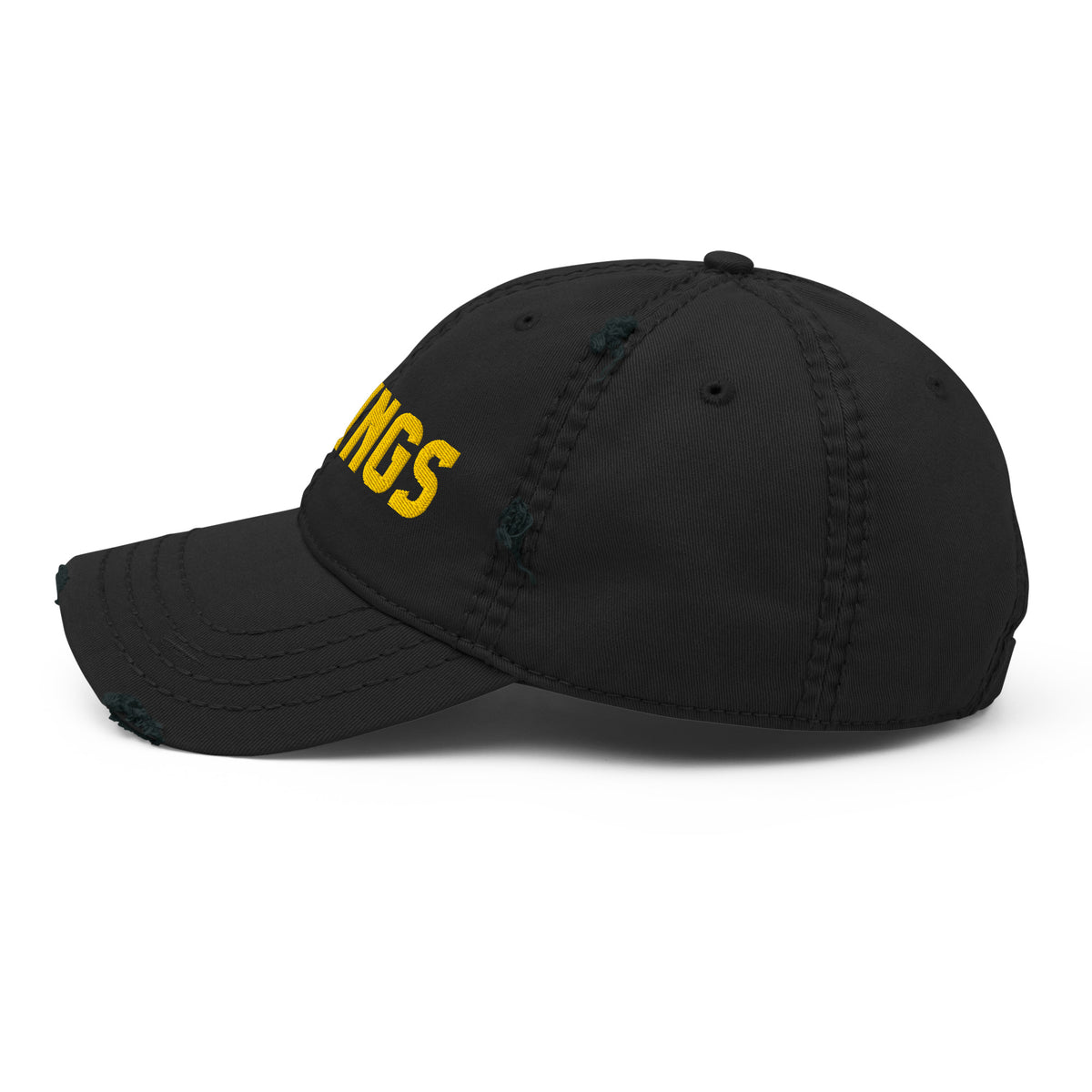 No Kings Distressed Dad Hat | Bold Gold Embroidered Political Cap - Spinsterly Co