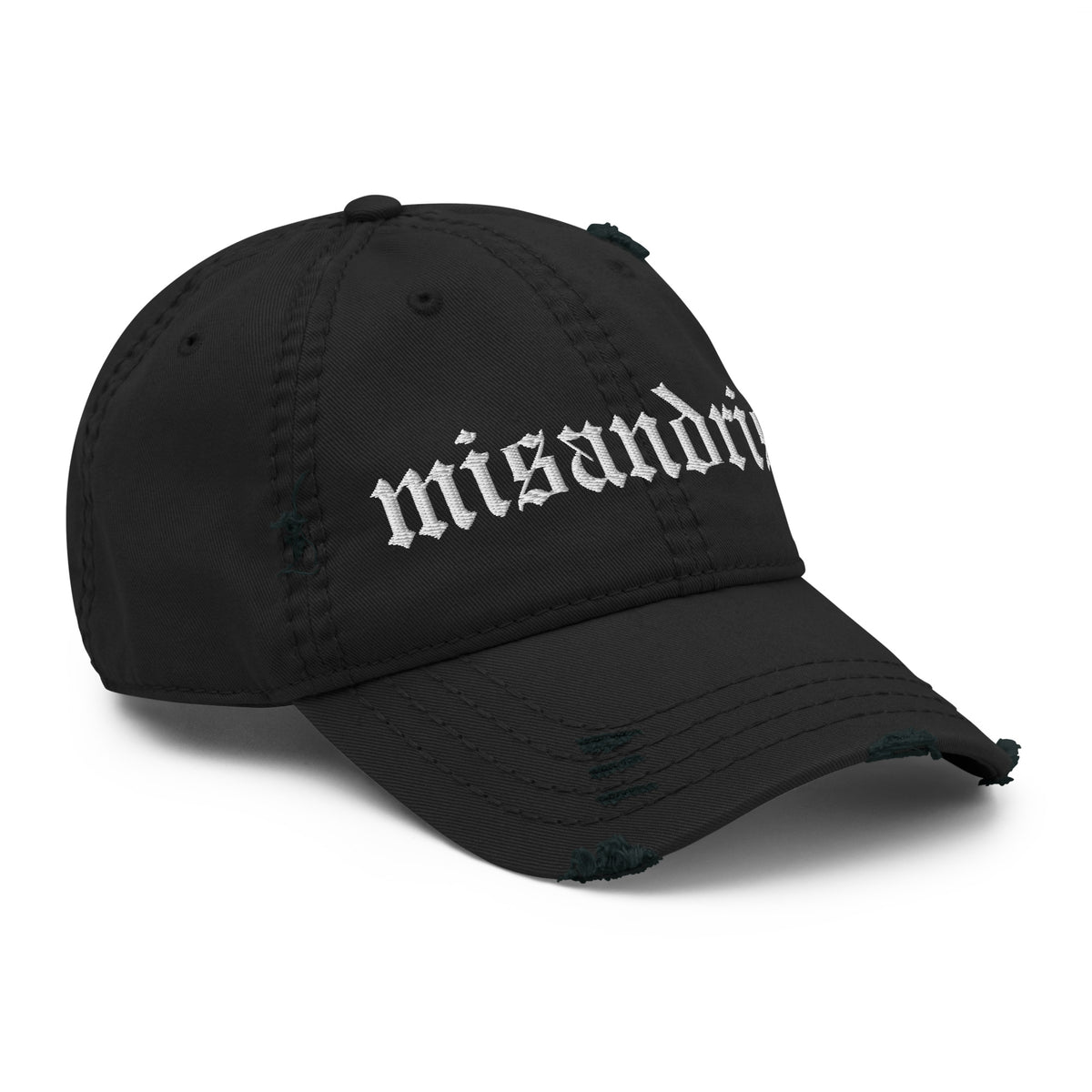 Misandrist Distressed Dad Hat | Feminist Gothic Embroidered Baseball Cap - Spinsterly Co