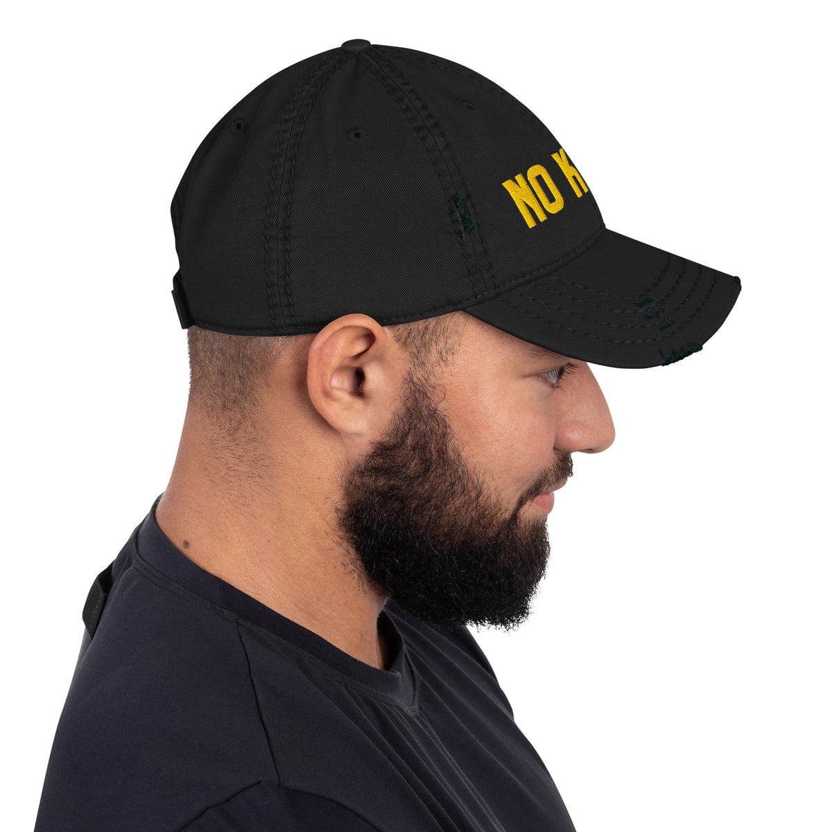 No Kings Distressed Dad Hat | Bold Gold Embroidered Political Cap - Spinsterly Co