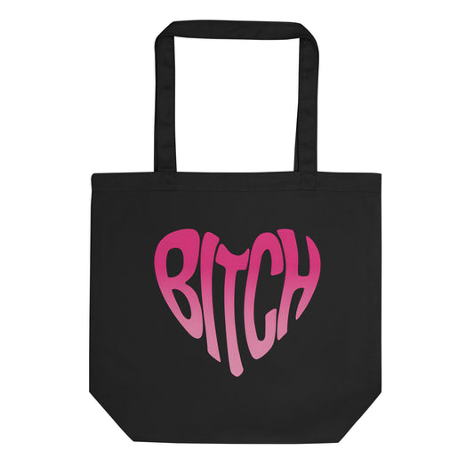 Bitch Heart Tote Bag | Feminist Reclamation Organic Cotton Tote - Spinsterly Co